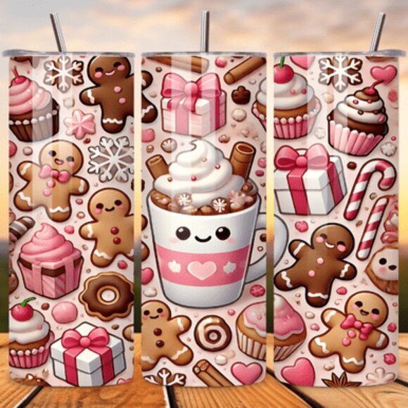 Handmade Other - Seasonal themed 20oz Sublimated Stainless Steel Tumbler with Lid & Straw